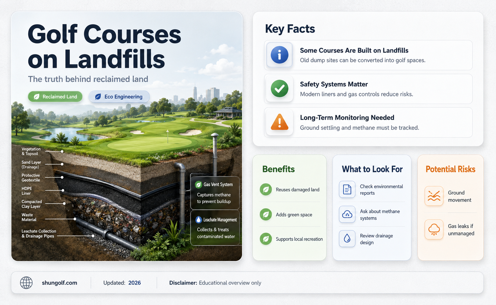 are golf courses built on landfills