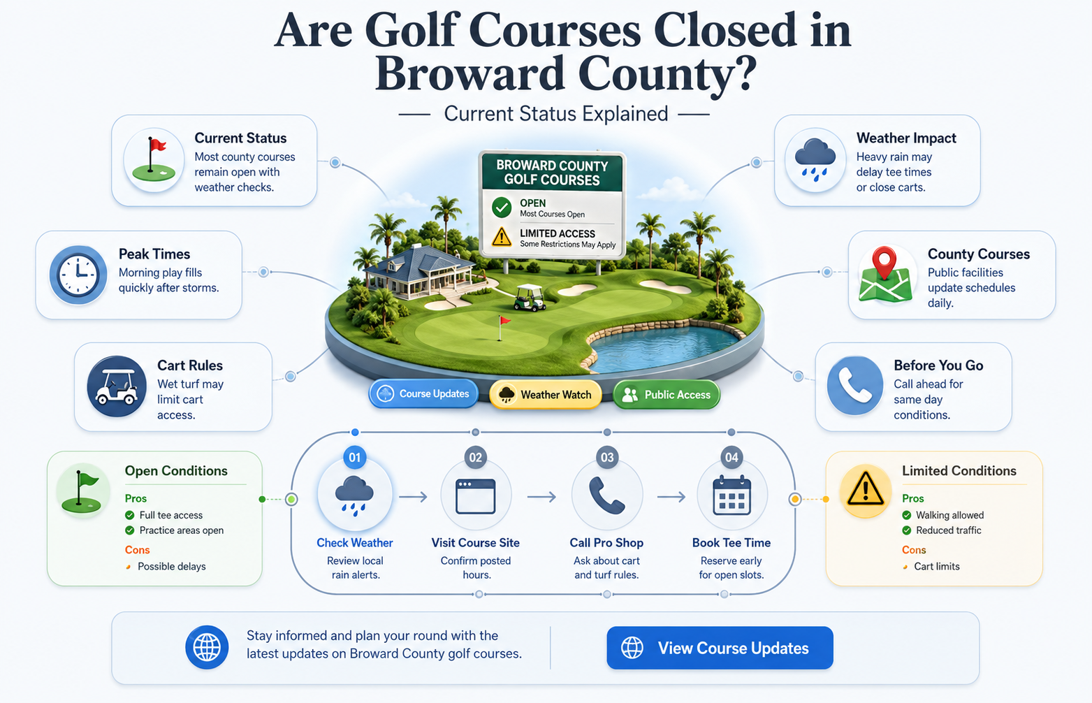 are golf courses closed in broward county
