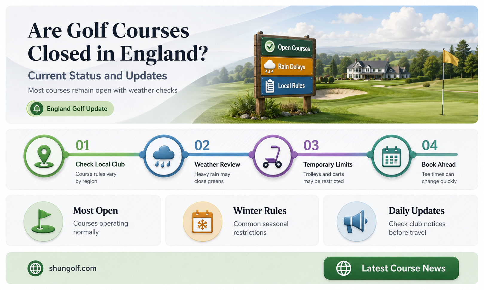 are golf courses closed in england