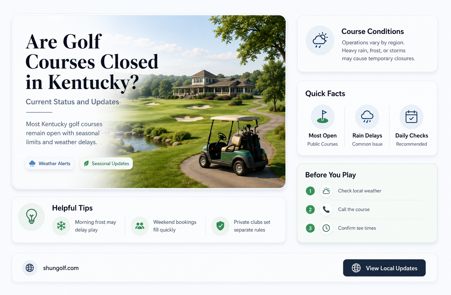 are golf courses closed in ky