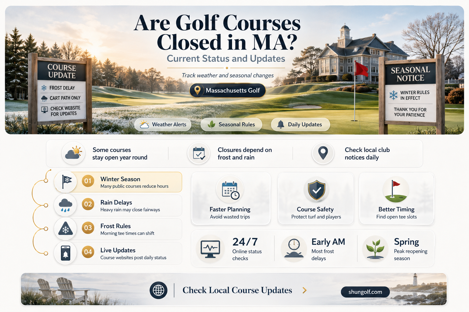 are golf courses closed in ma