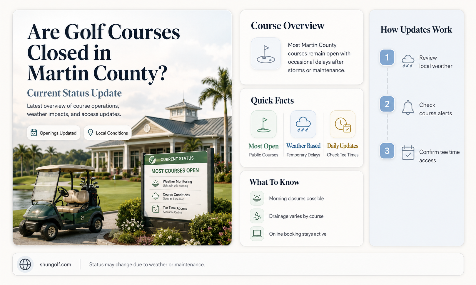 are golf courses closed in martin county