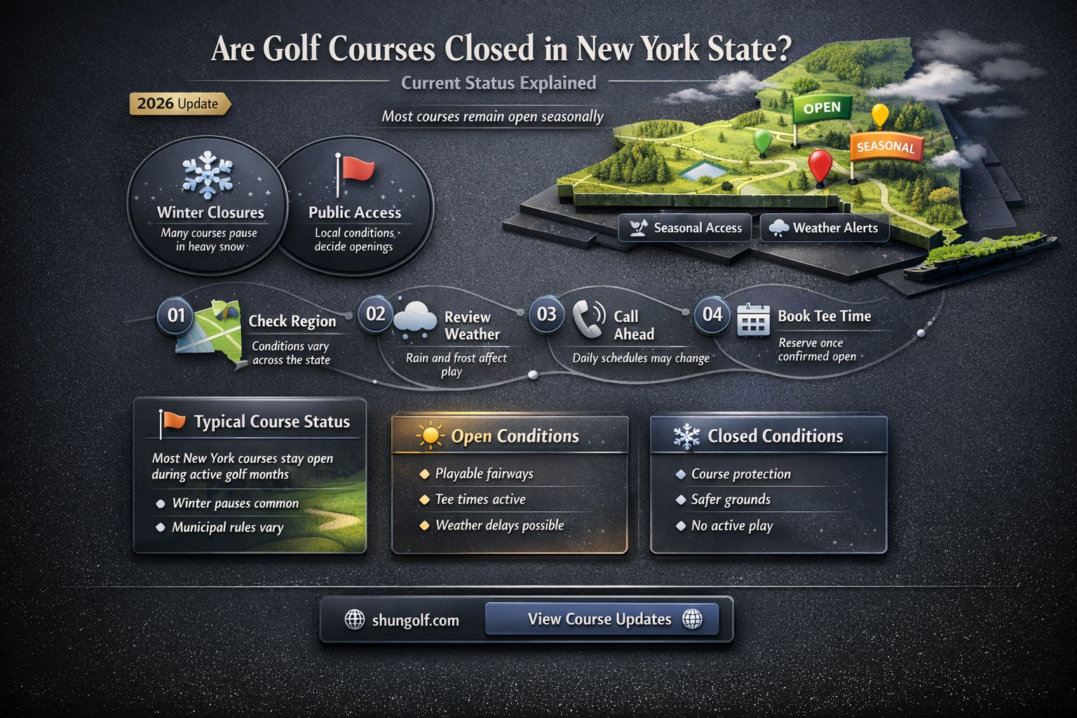 are golf courses closed in new york state
