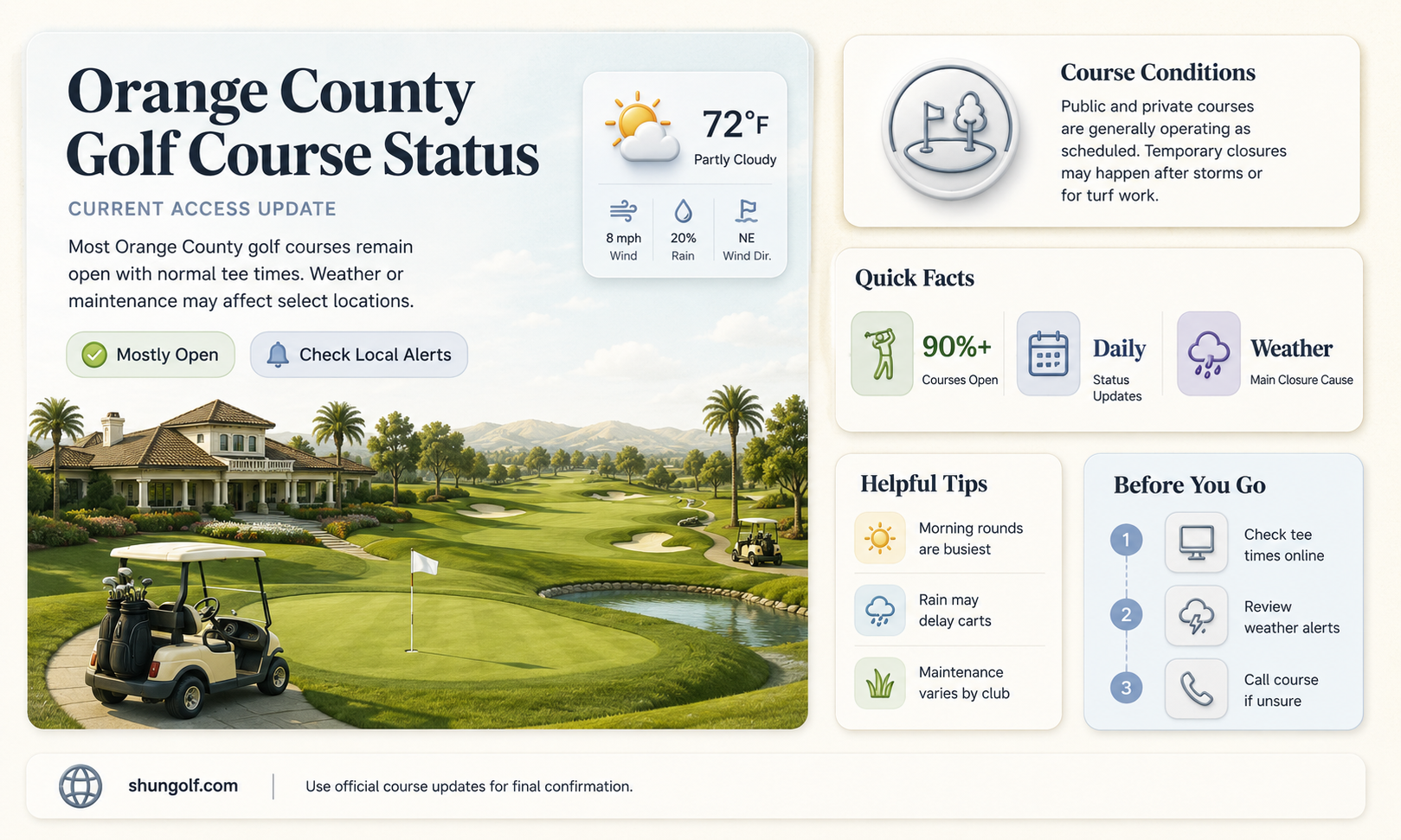 are golf courses closed in orange county