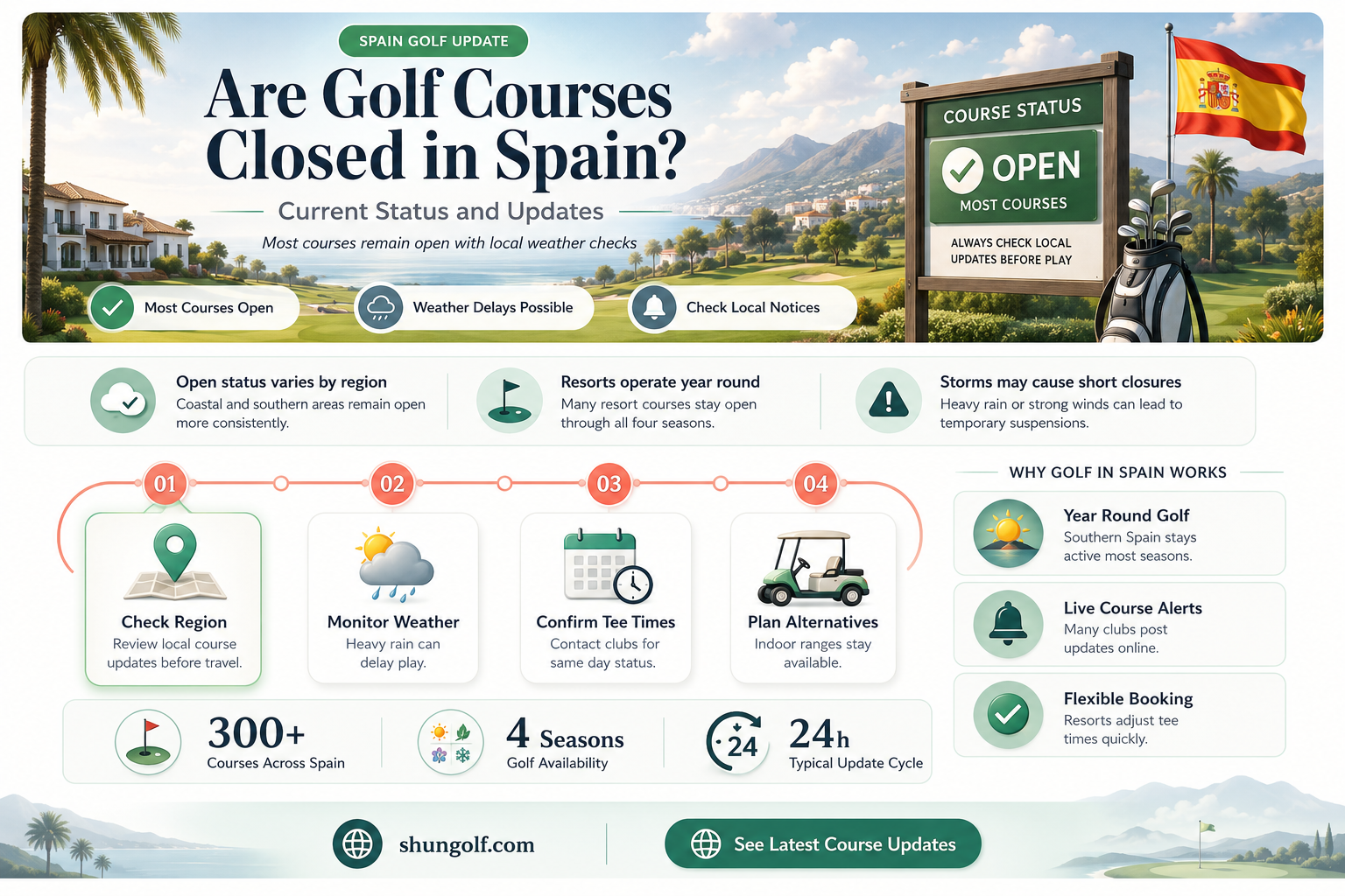 are golf courses closed in spain