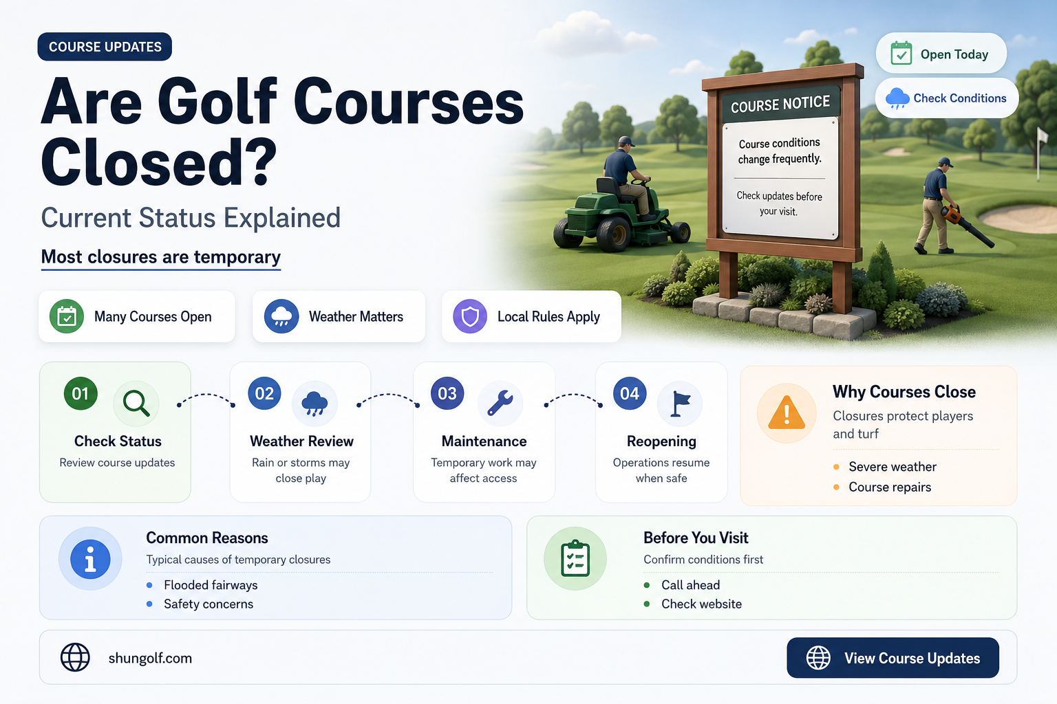 are golf courses clised
