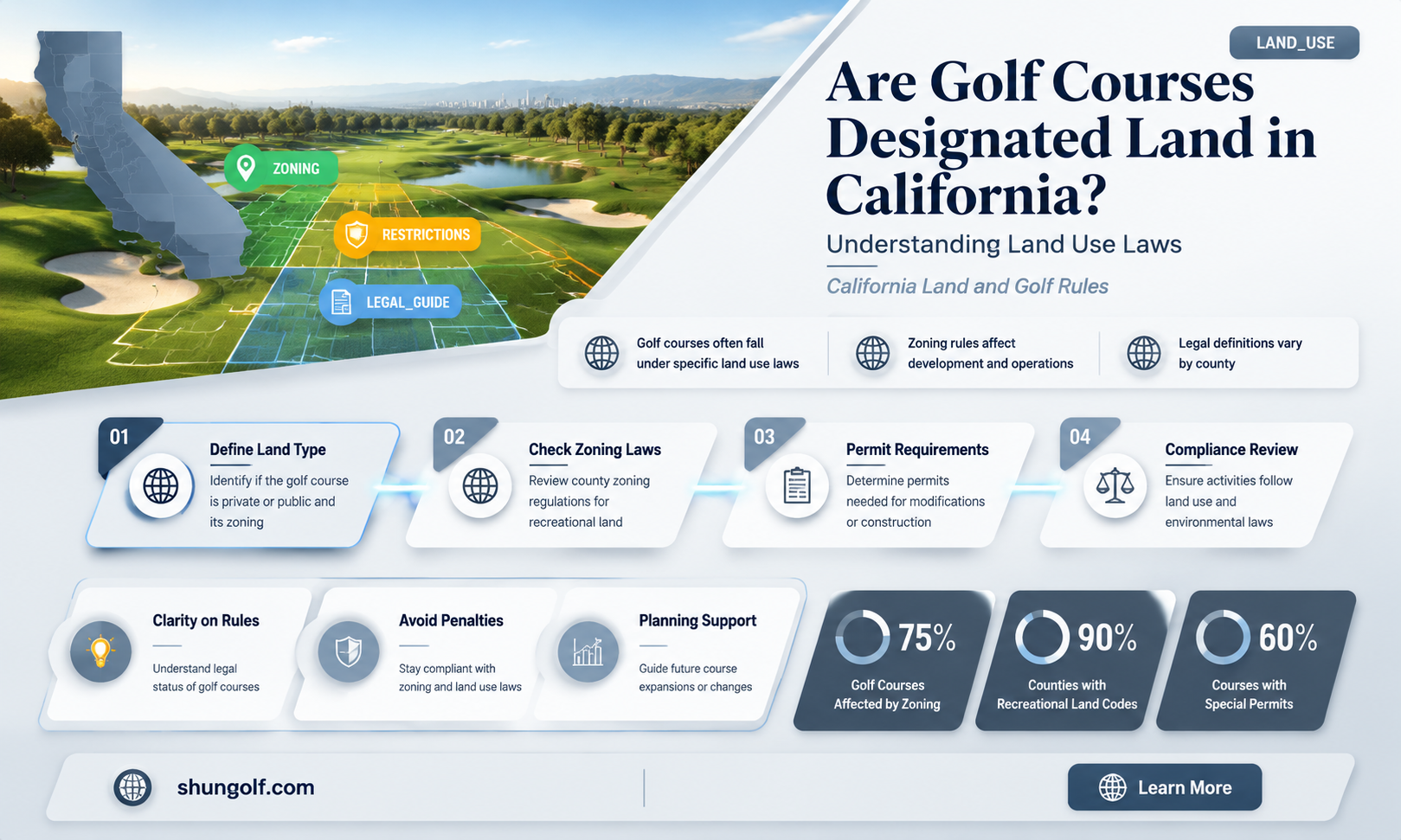 are golf courses designated land in california