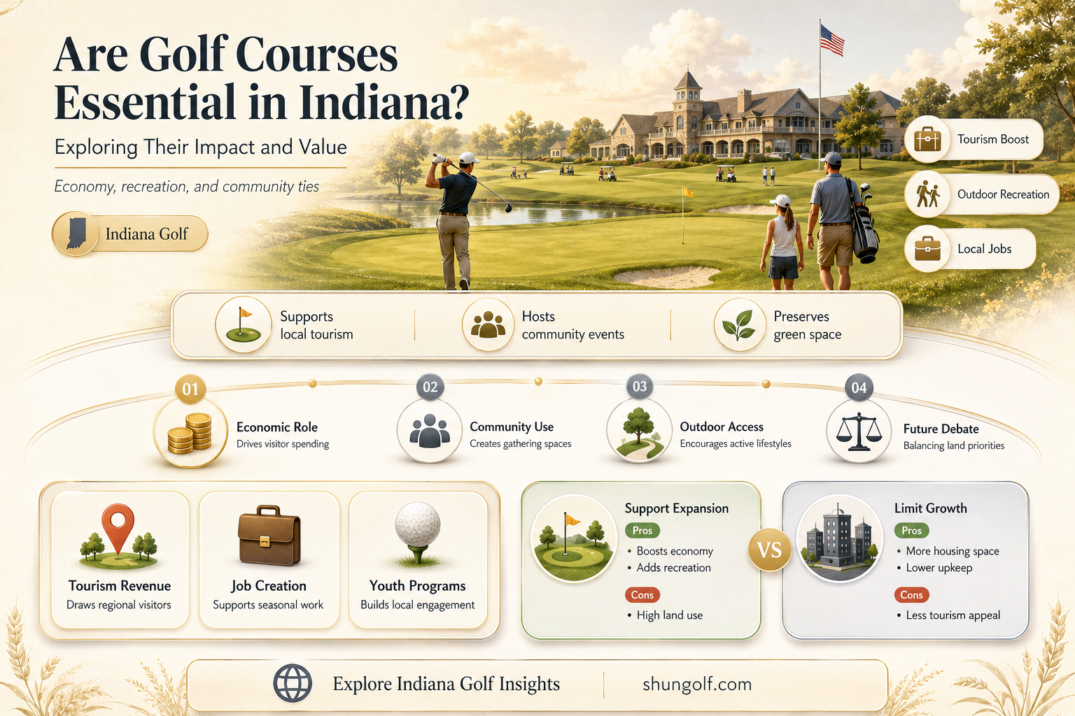 are golf courses essential in indiana