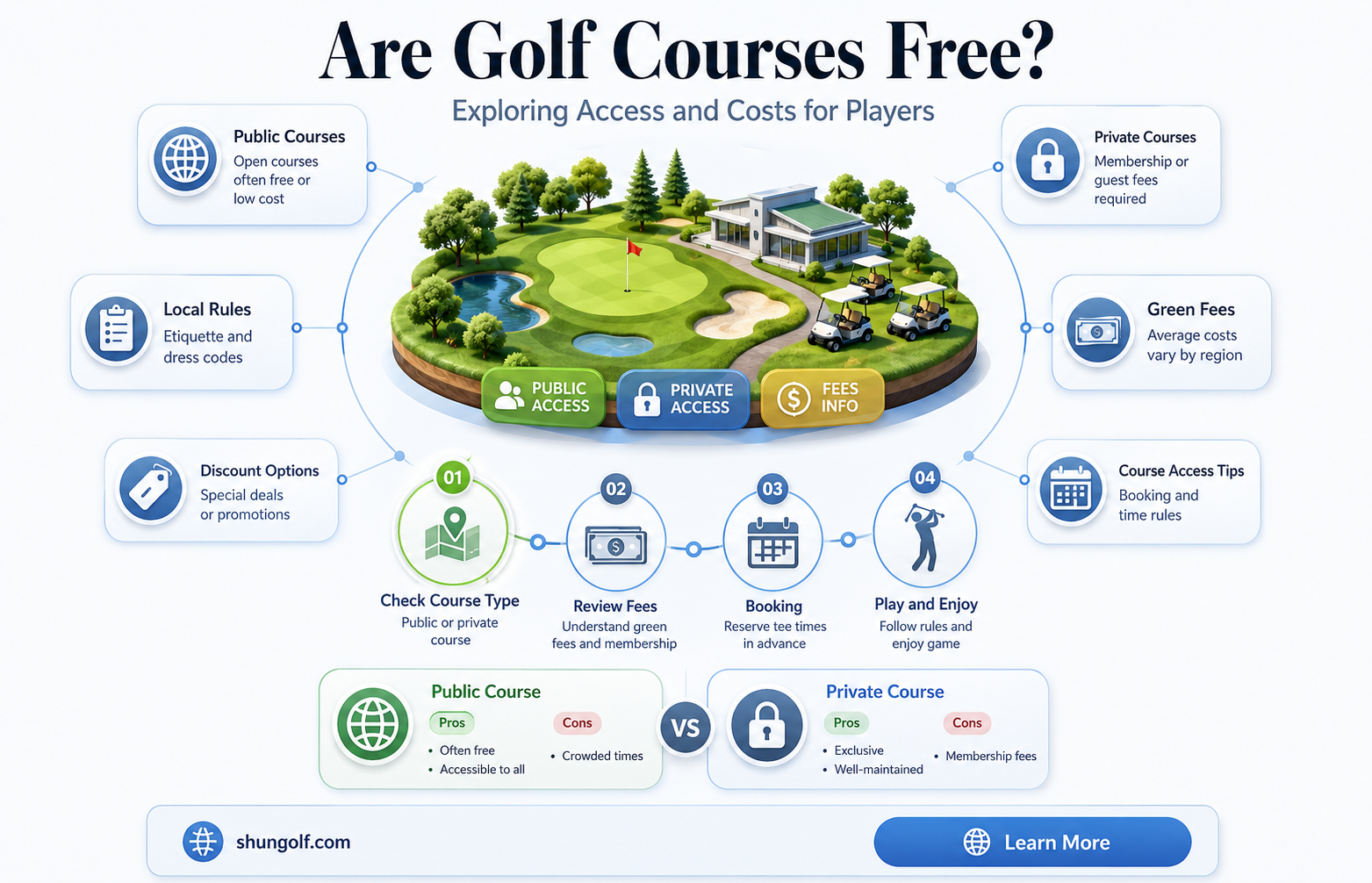 are golf courses free