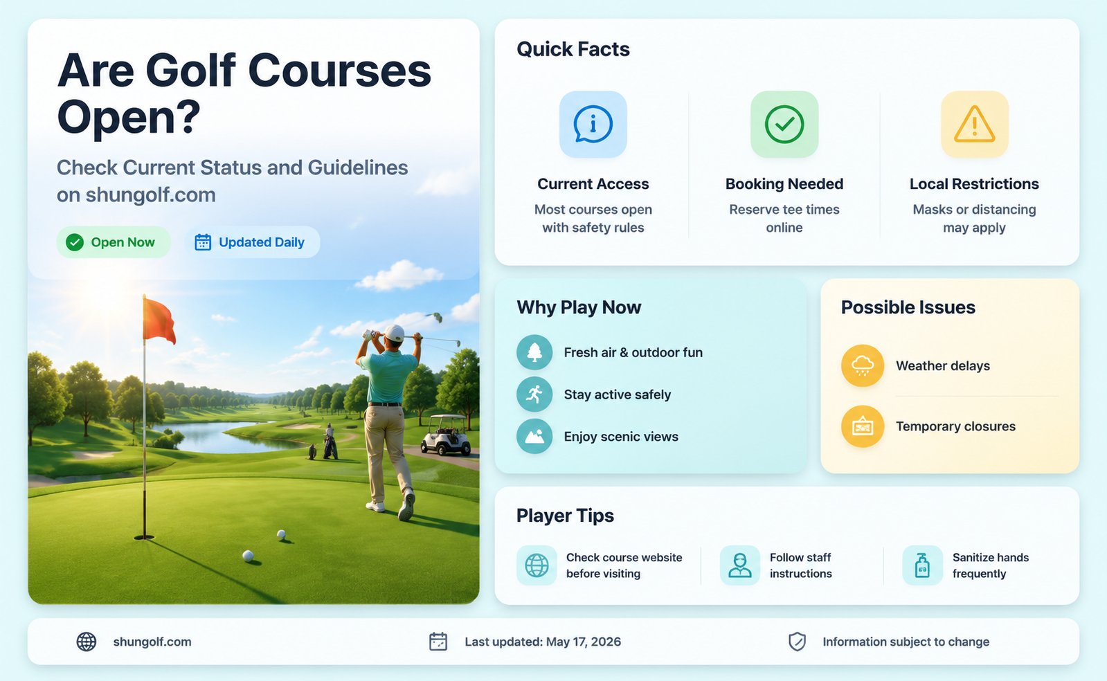 are golf ciurses open