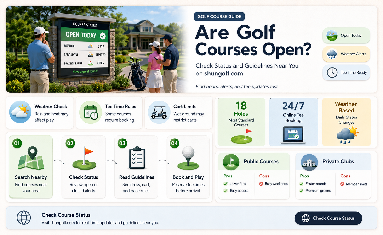 are golf courses ooen