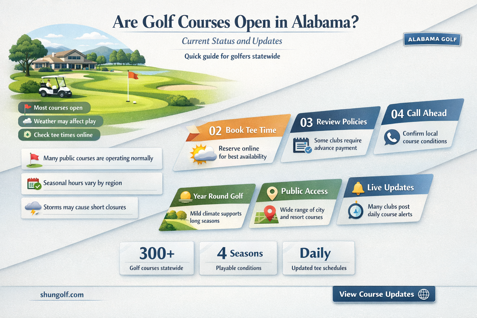 are golf course open in alabama