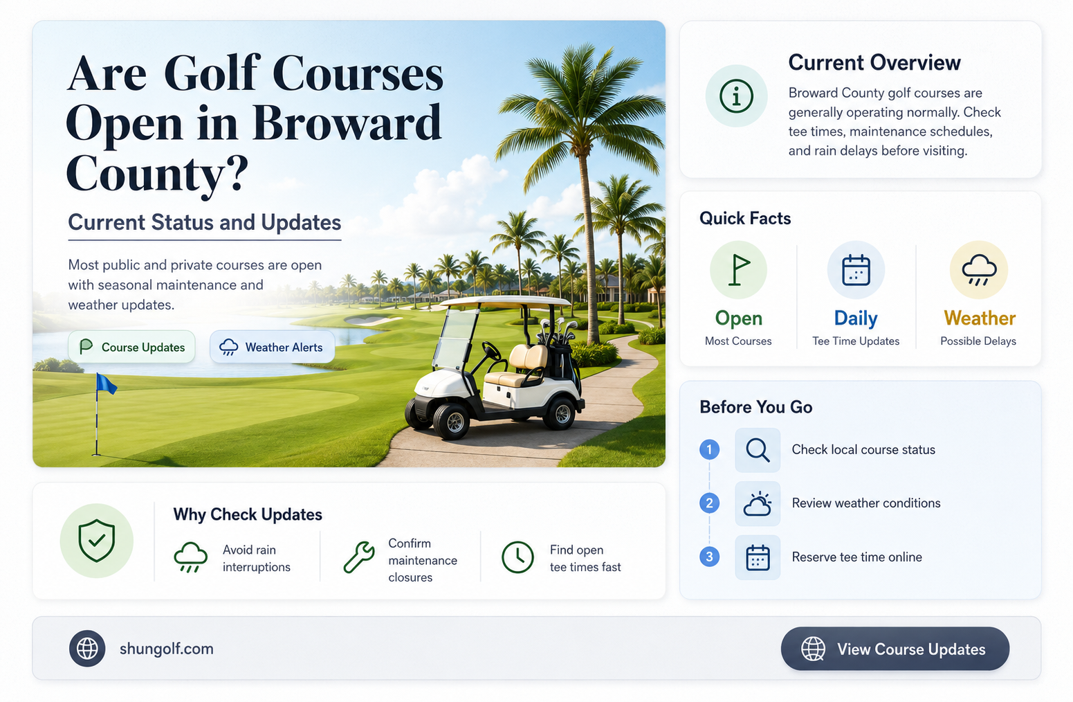 are golf courses open in broward