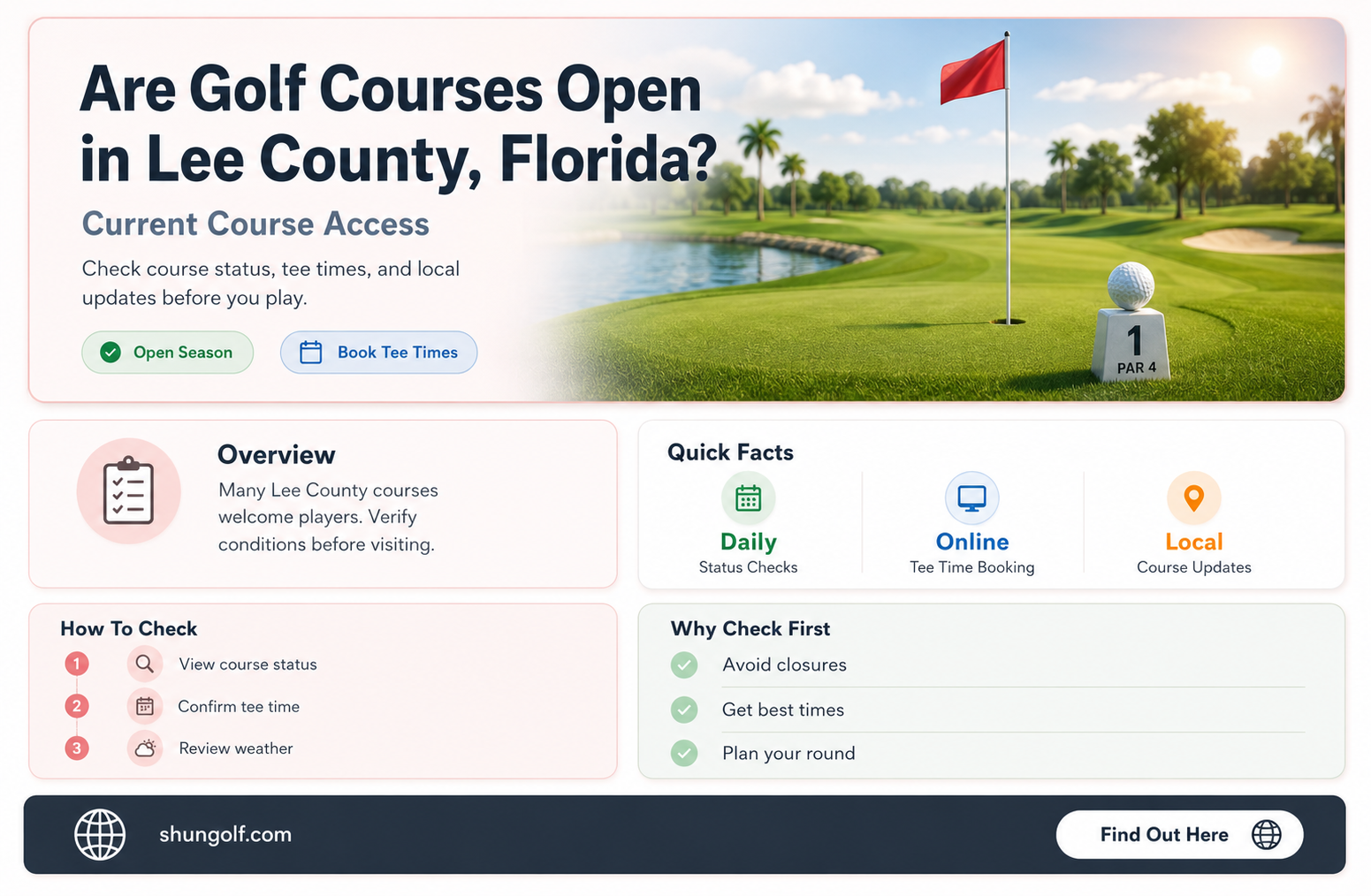 are golf courses open in lee county florida