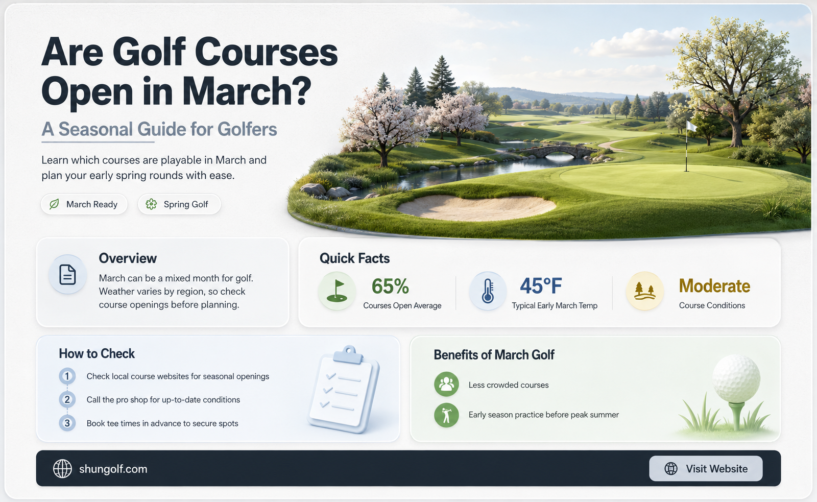 are golf courses open in march
