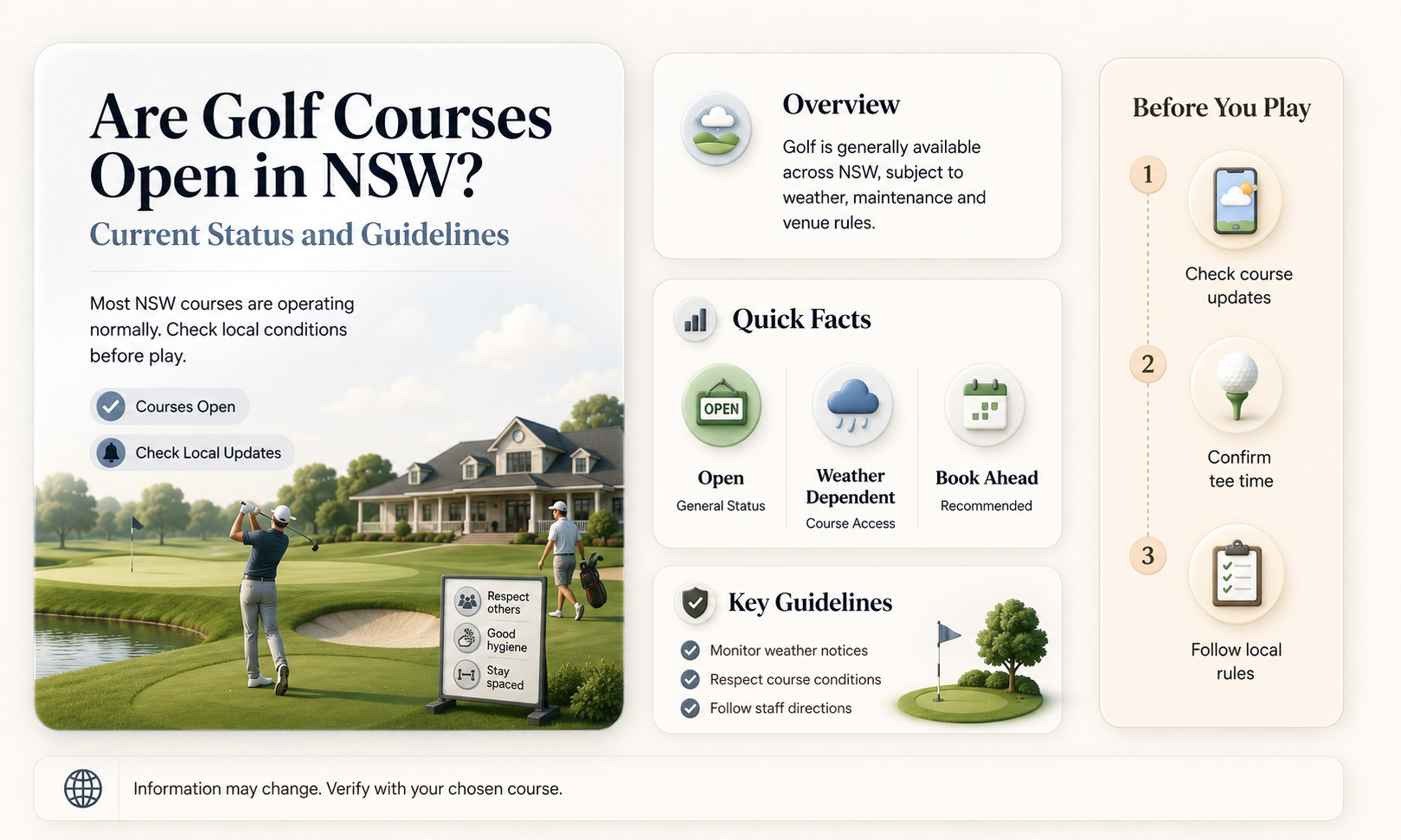 are golf courses open in nsw