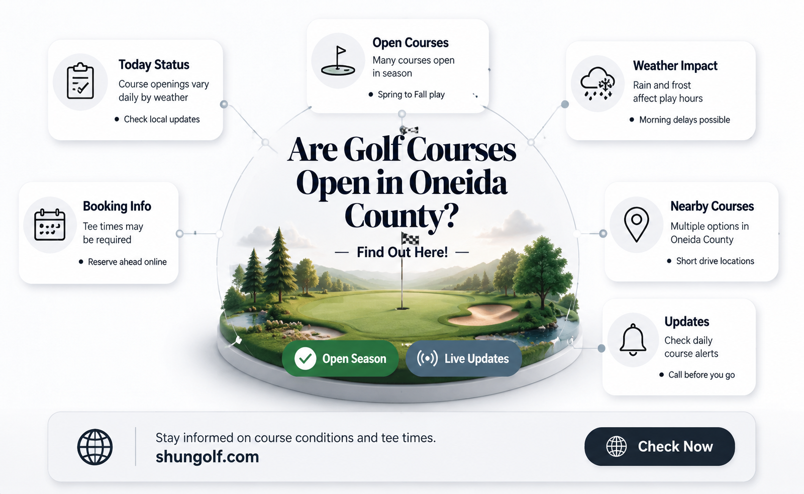 are golf courses open in oneida county
