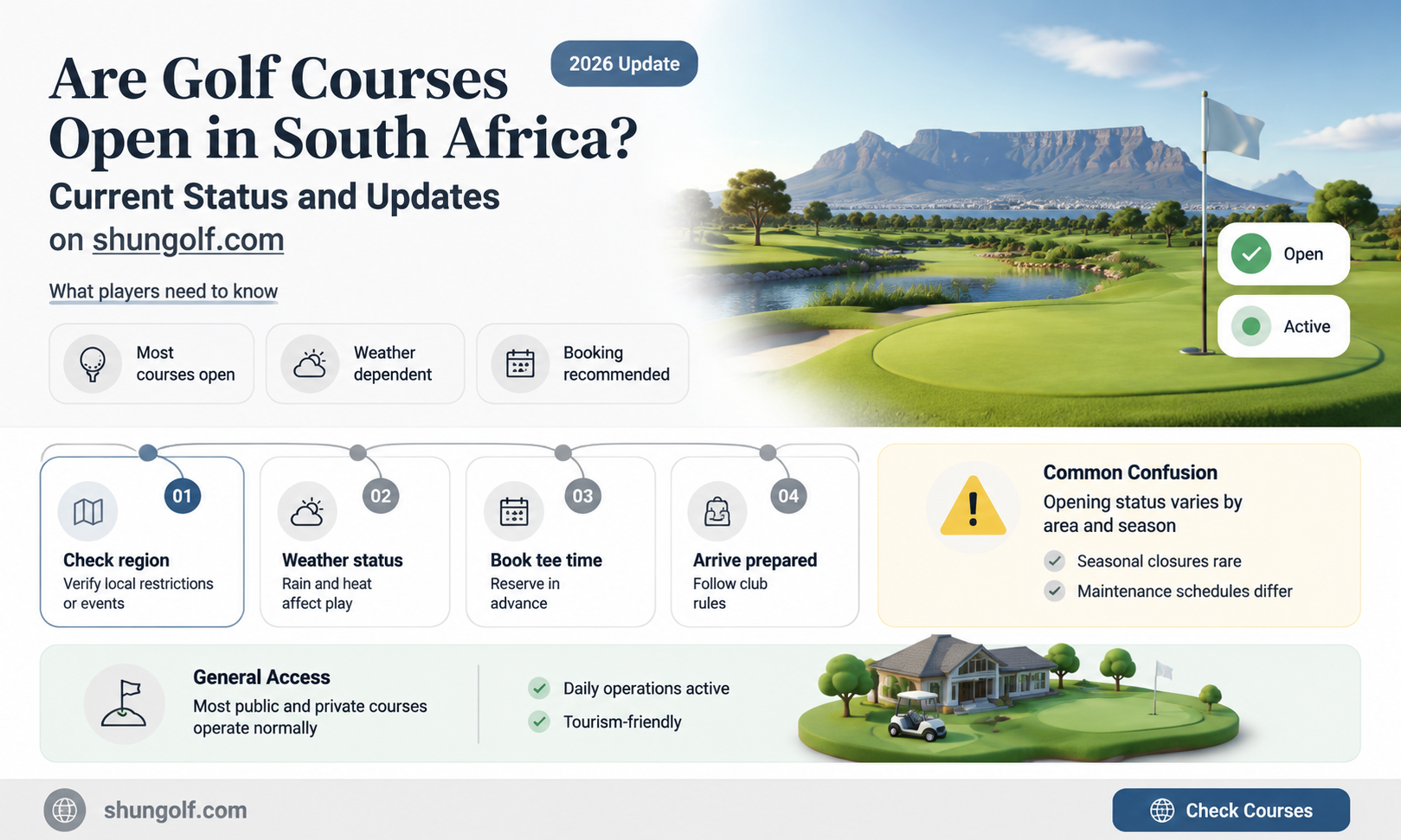 are golf courses open in south africa