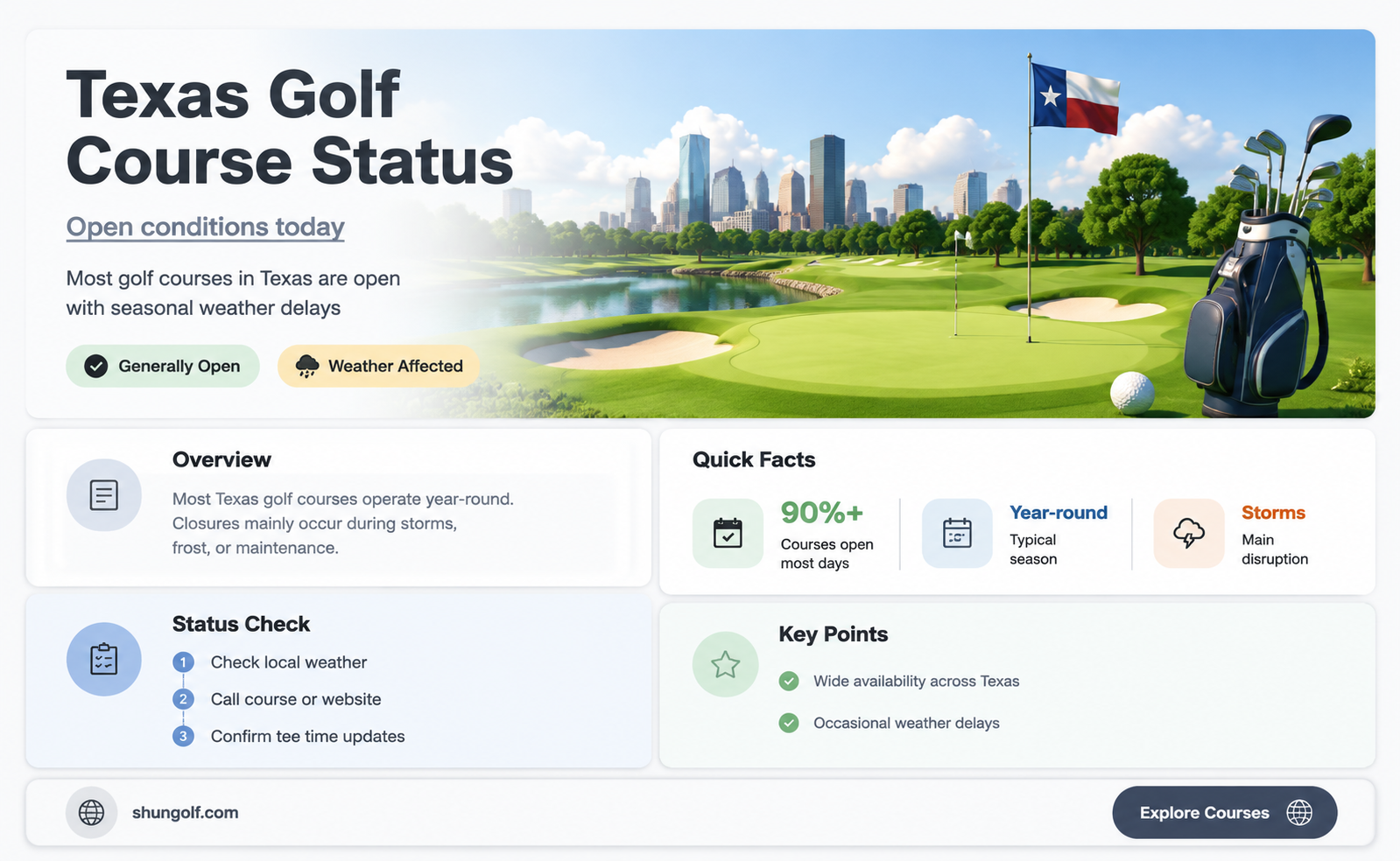 are golf courses open in tx
