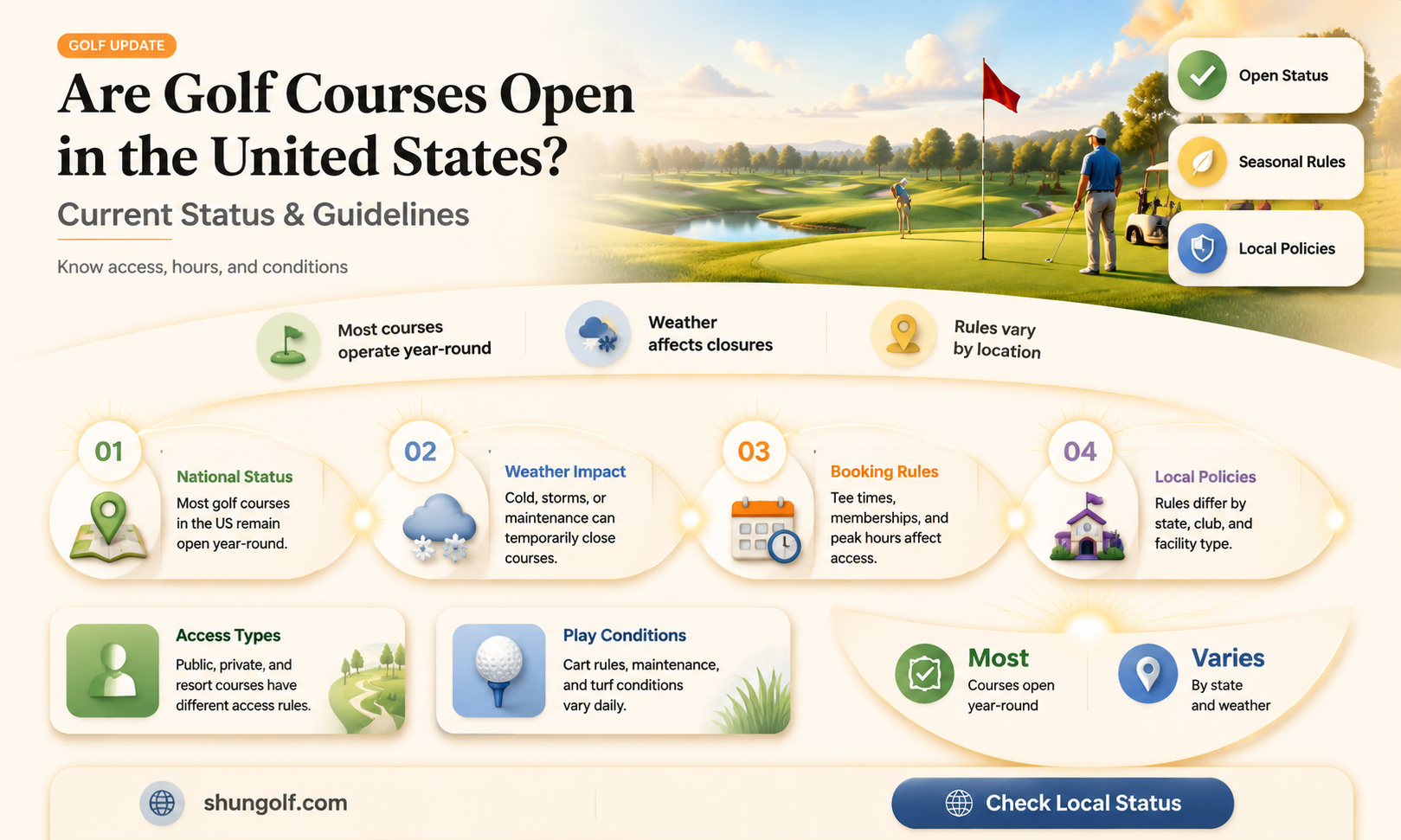 are golf courses open in the united states