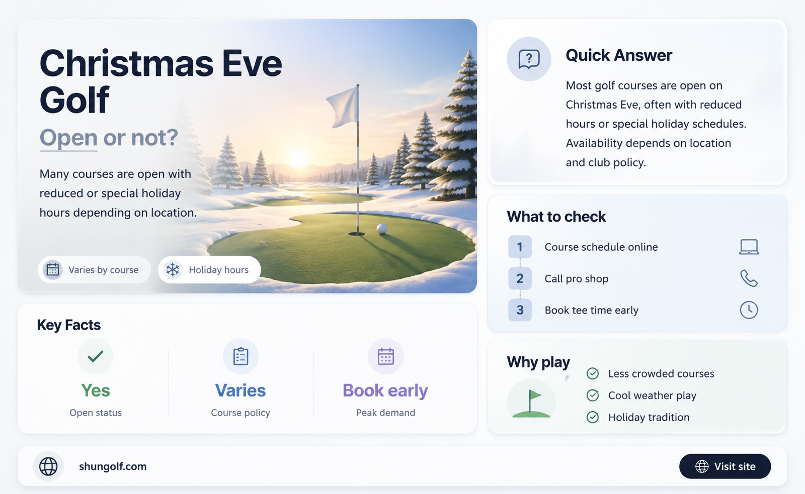 are golf courses open on christmas eve