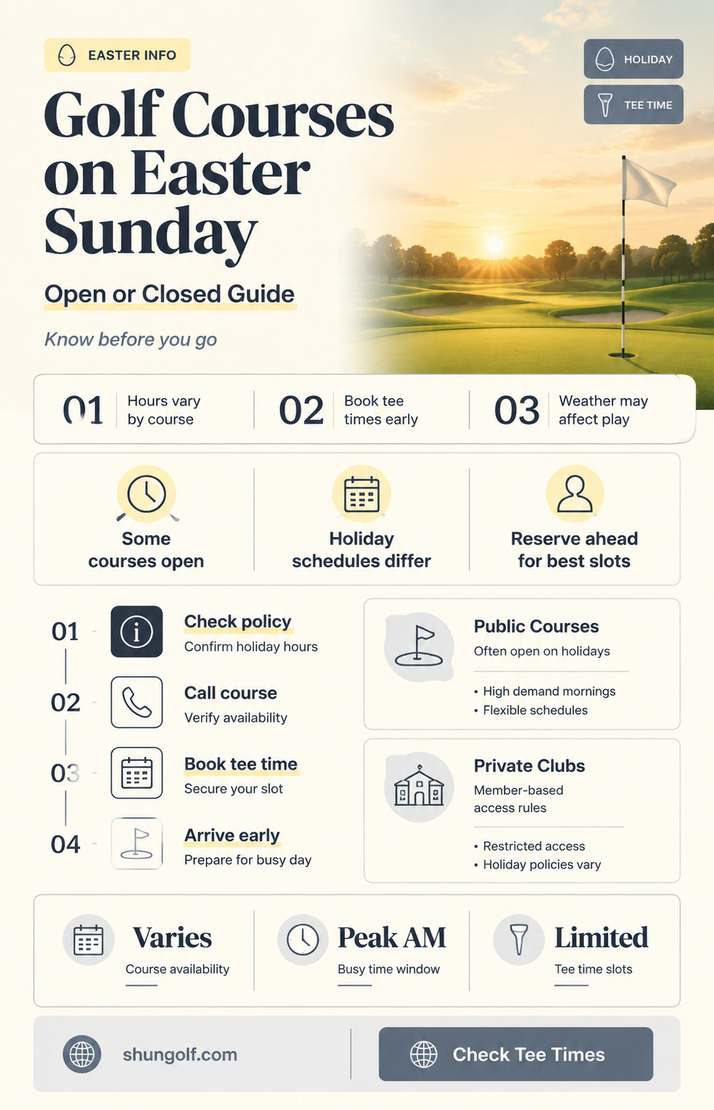 are golf courses open easter sunday