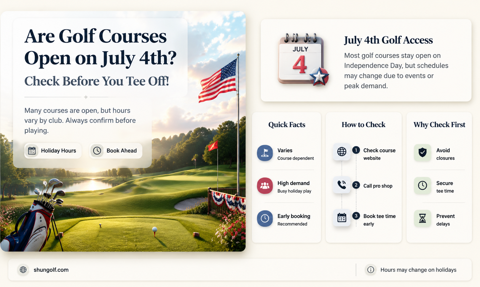 are golf courses open 4th of july