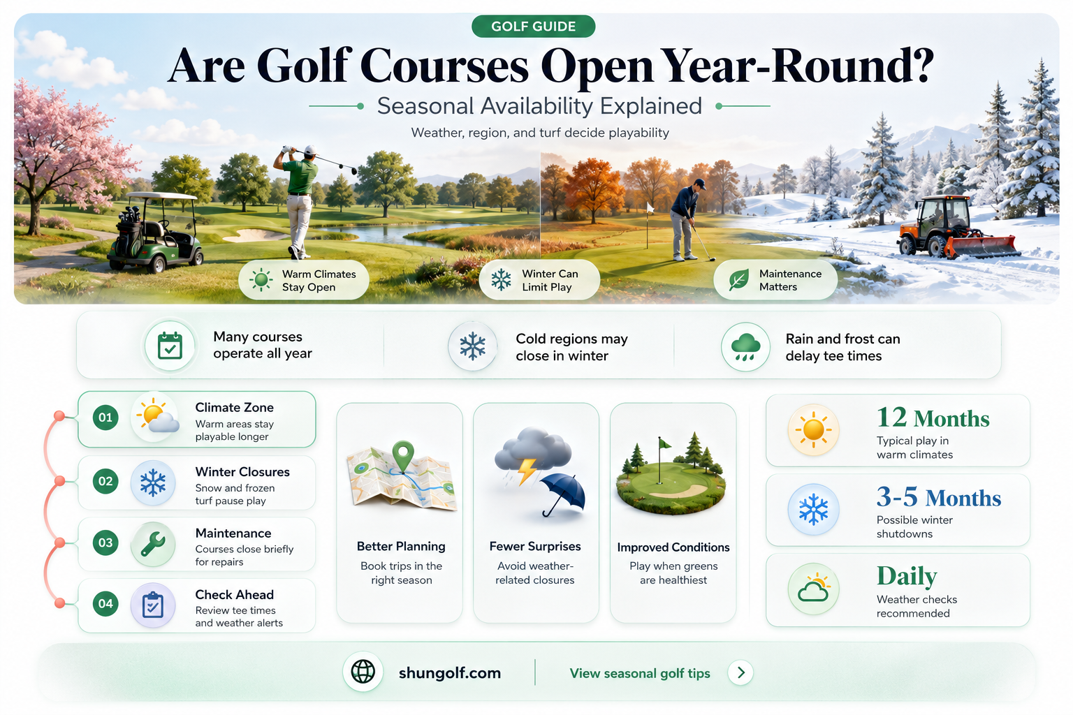 are golf courses open all year