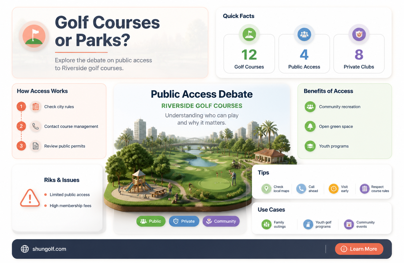 are all golf courses considered public parks riverside ca