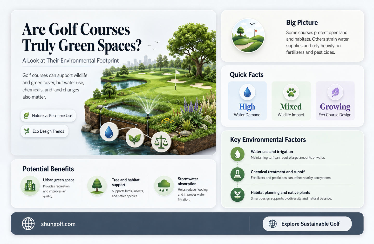 are golf courses green spaces