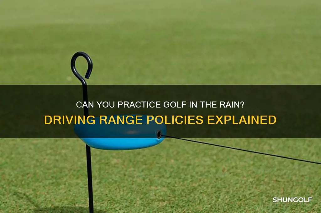 are golf driving ranges open in rain