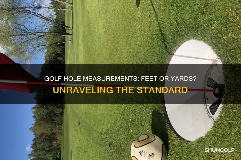 are golf holes measured in feet or yards