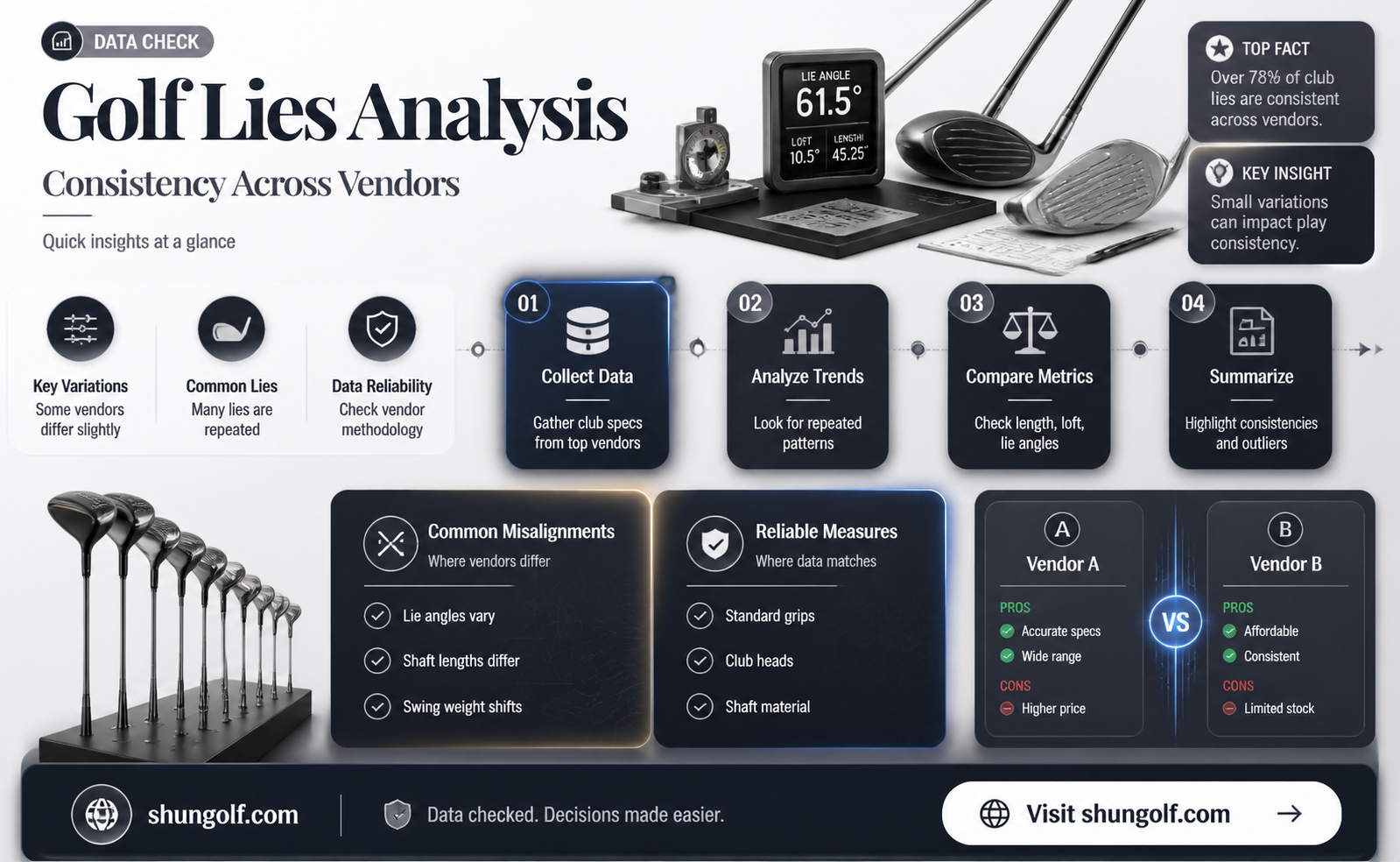 are all golf lies on different vendors the same