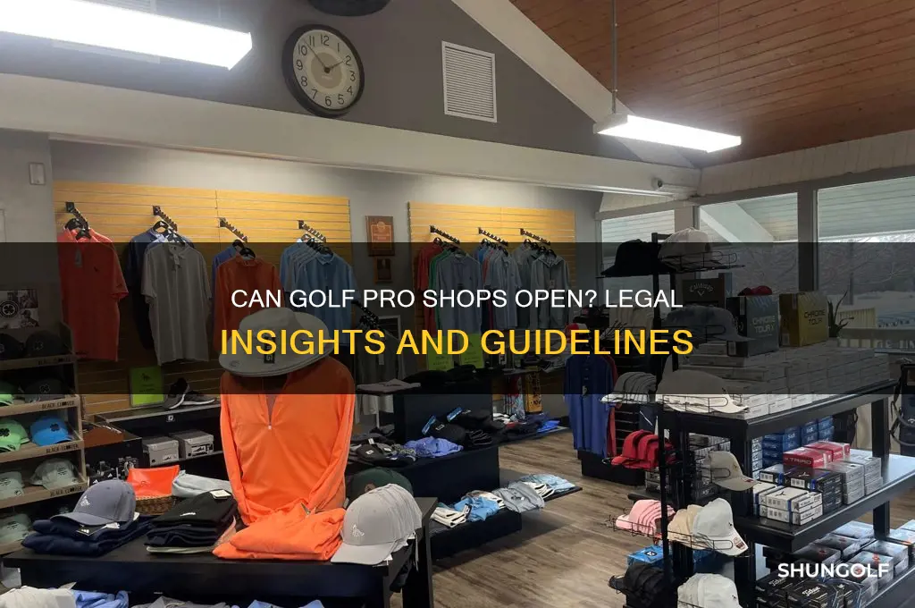 are golf pro shops allowed to open