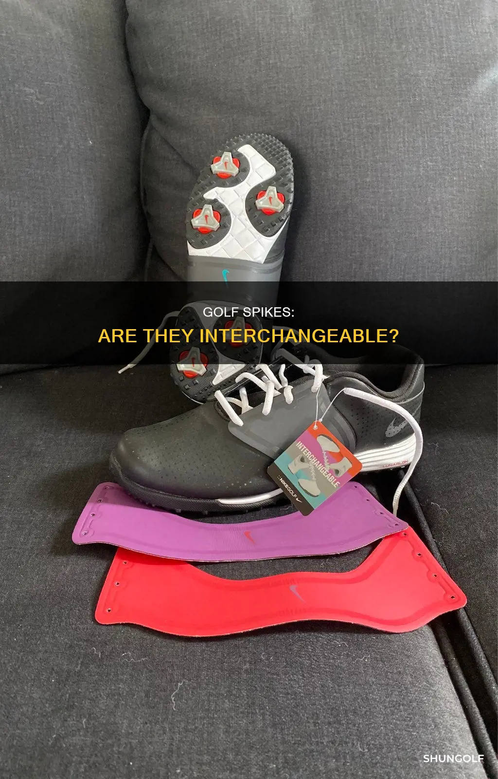 are golf spikes interchangeable