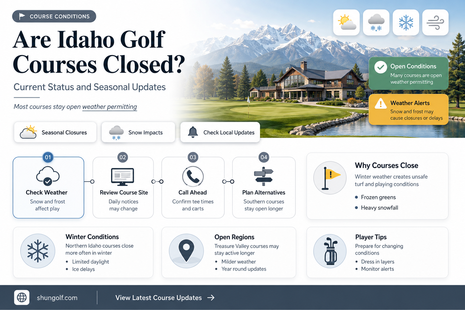 are golf courses closed in idaho