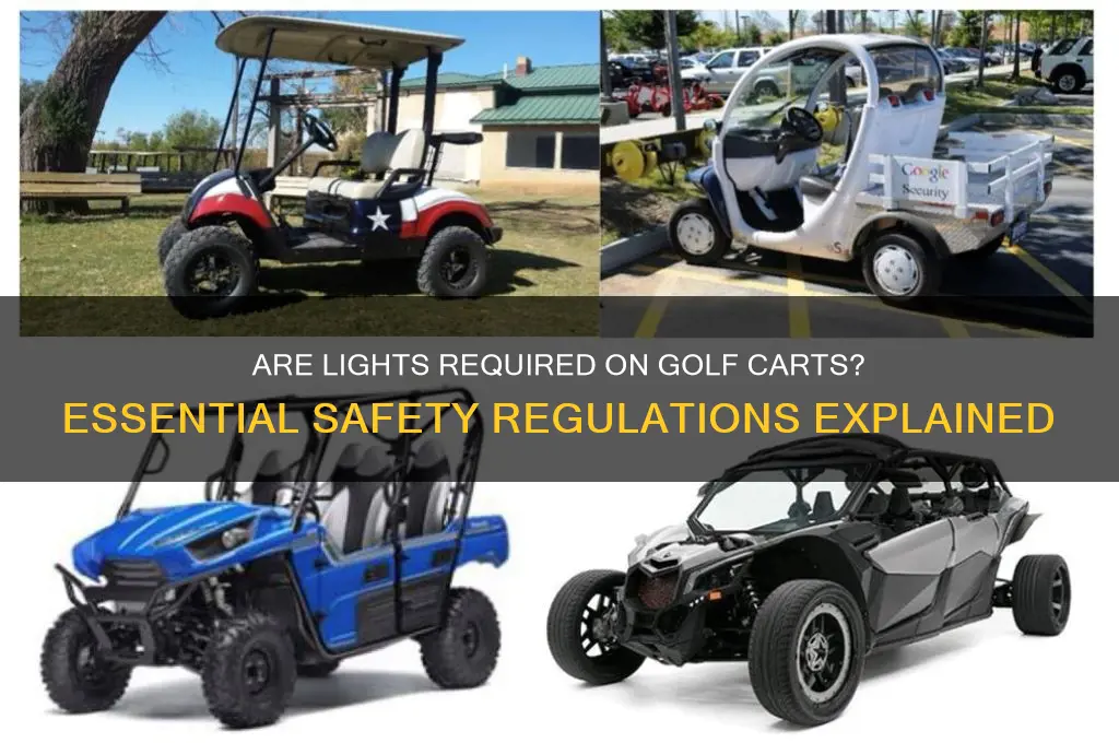 are lights required on golf carts