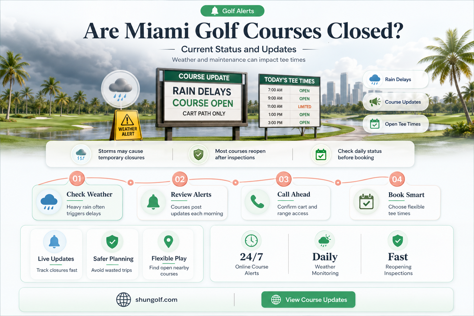 are golf courses closed in miami