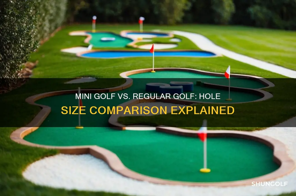 are mini golf holes the same size as regular golf