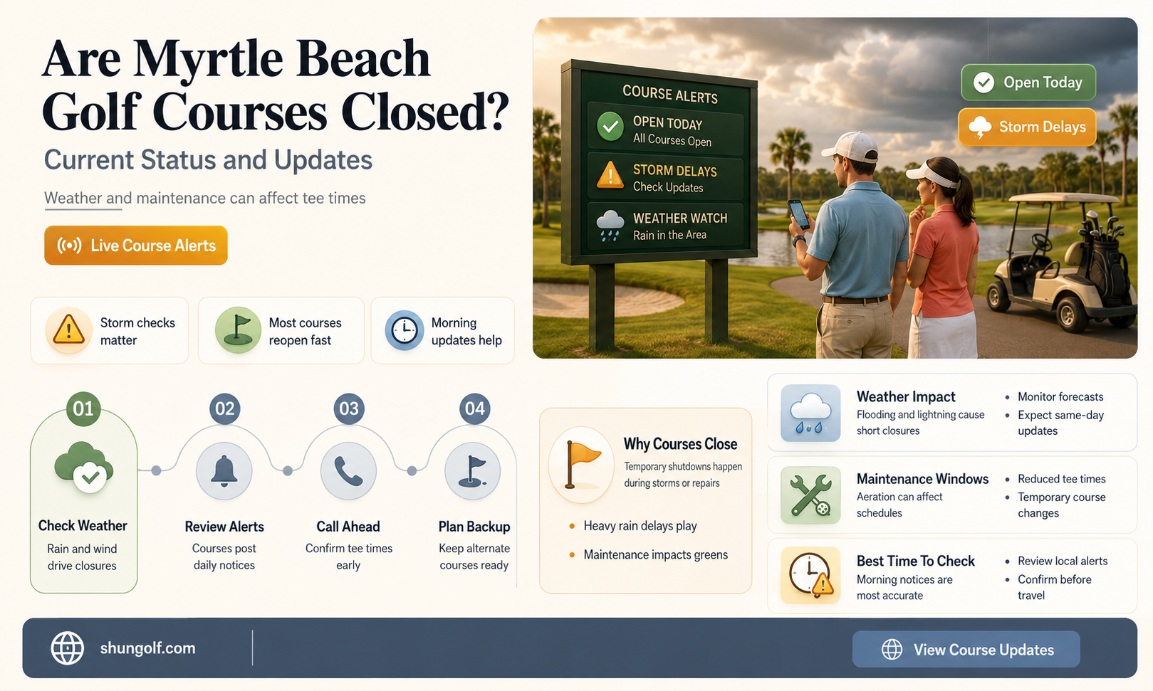 are golf courses closed in myrtle beach
