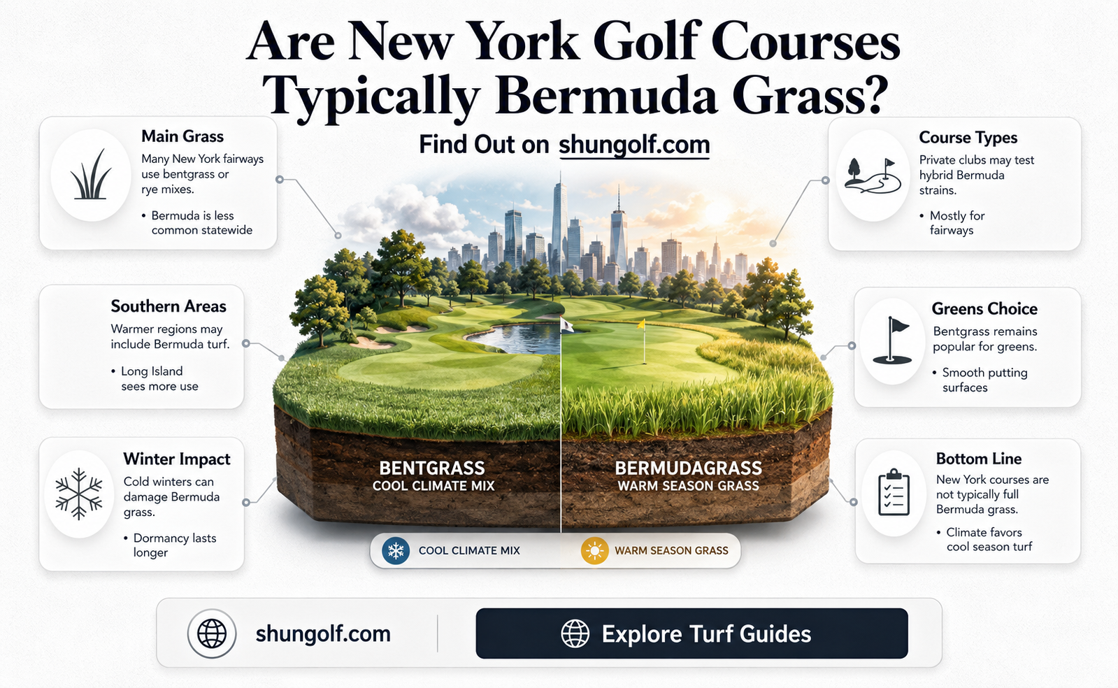 are golf courses in new york usually bermuda grass