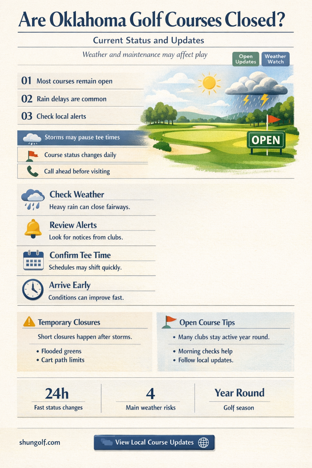 are golf courses closed in oklahoma