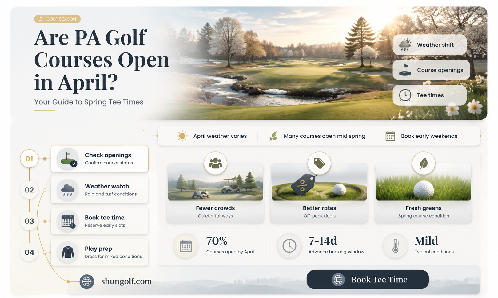 are golf courses open in pa in april