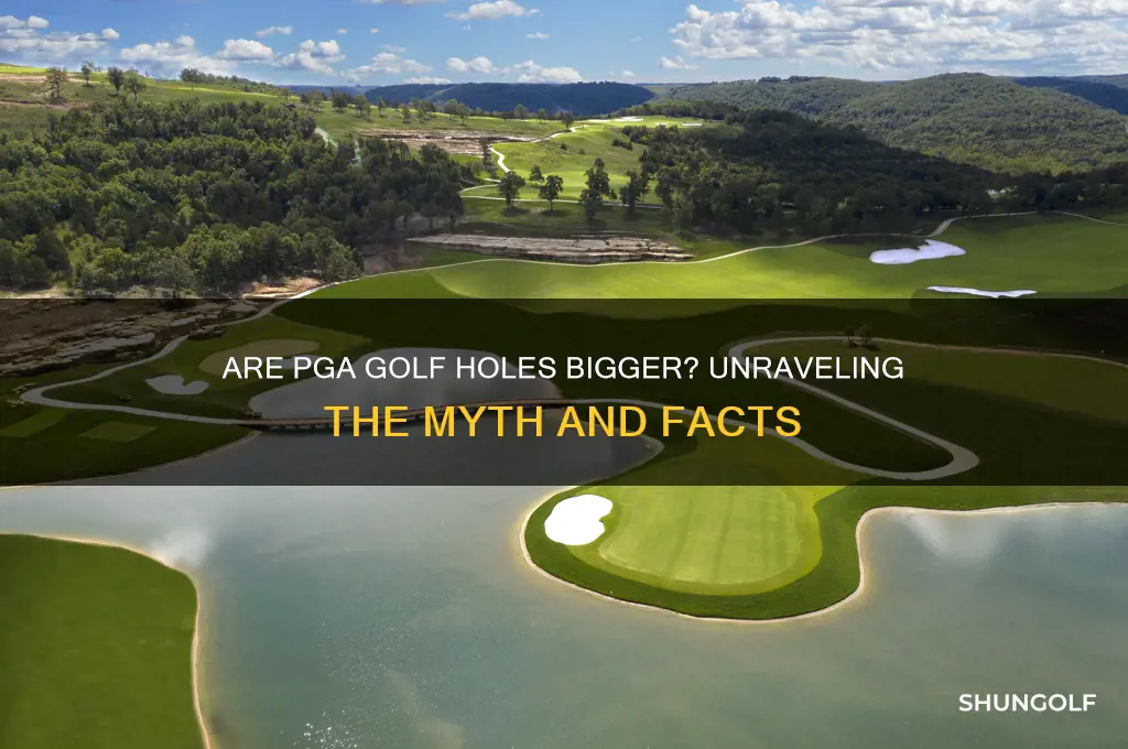 are pga golf holes bigger