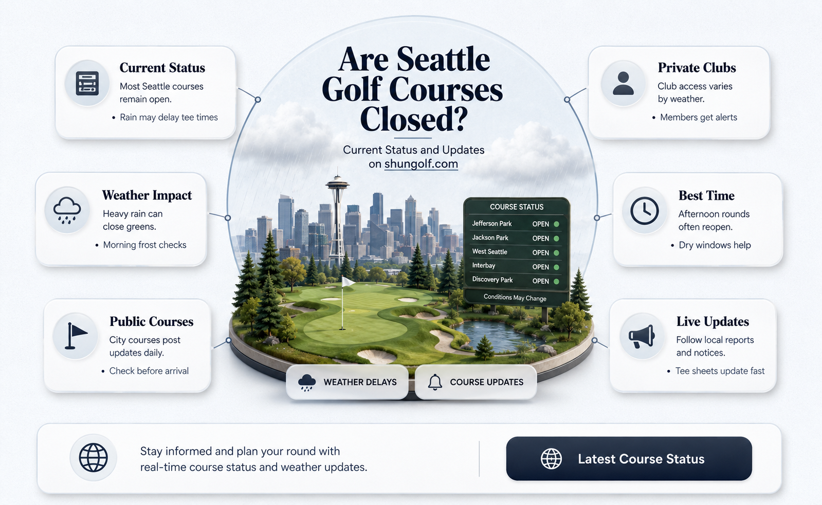 are golf courses closed in seattle