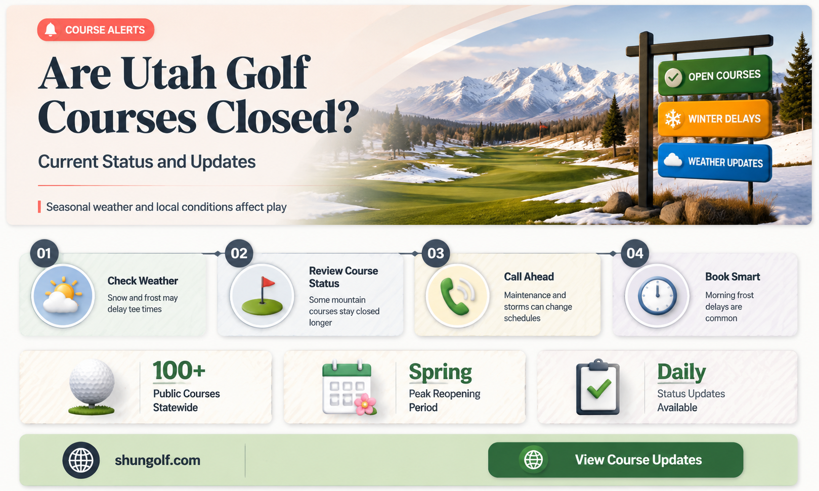 are golf courses closed in utah