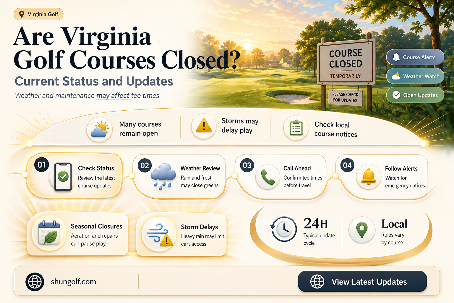 are all golf courses closed in virginia