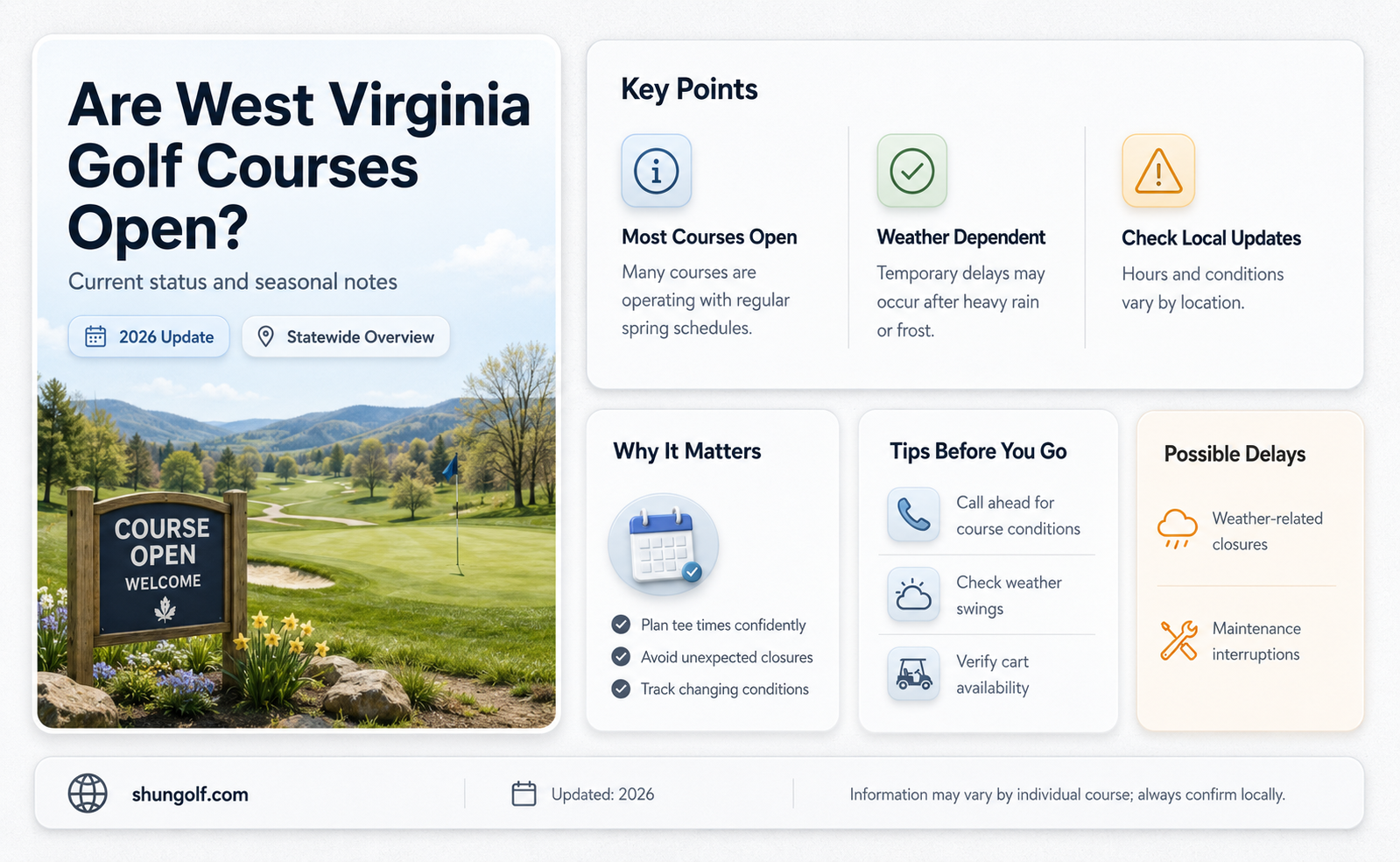 are golf courses in west virginia open