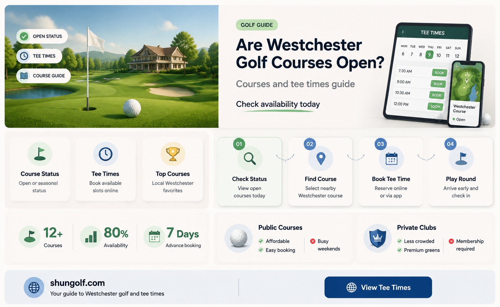are golf courses open in westchester