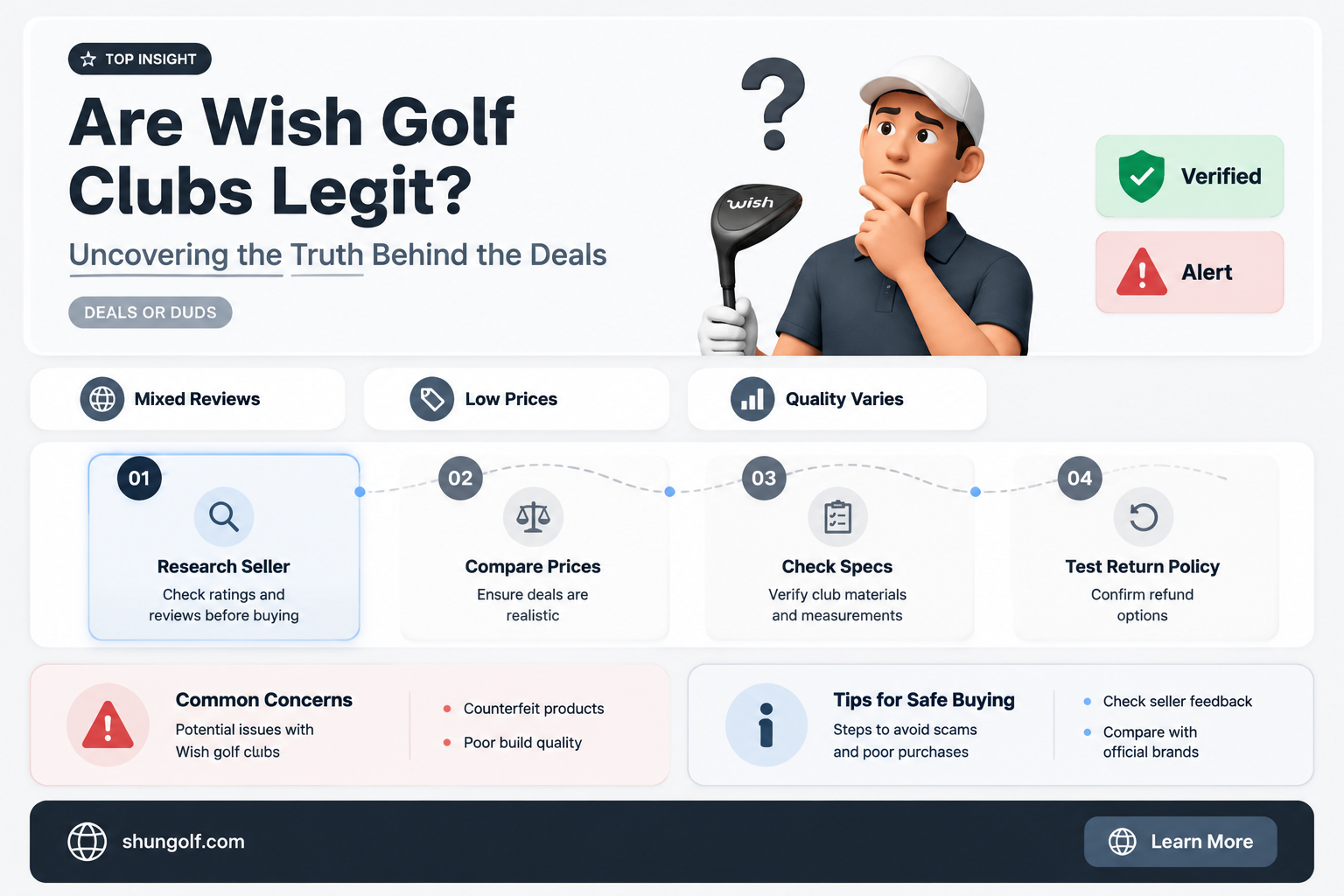 are golf clubs bought on wish real